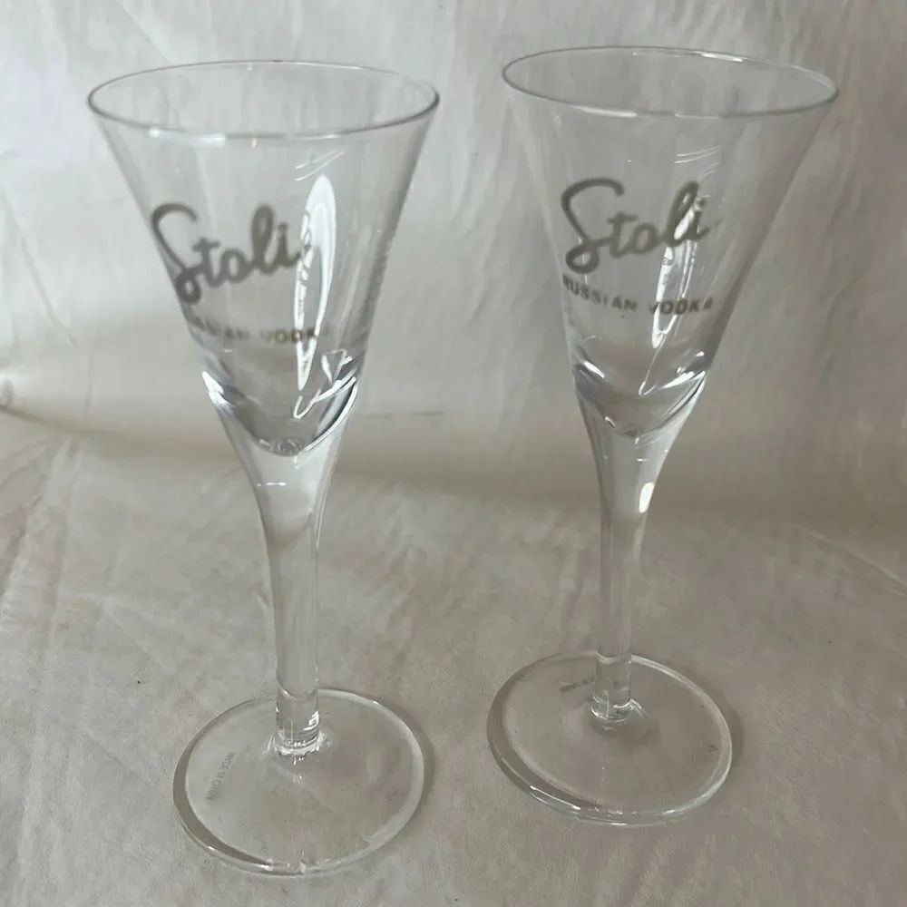 Stoli Russian Vodka 2 Ounces Each Shot Glasses Set Of 2 Included